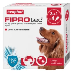 Beaphar Fiprotec Dog 3+1 Pip Anti Vlooien En Tekenmiddel 10 20kg 10 20kg