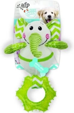 All For Paws Little Buddy Goofy Elephant Hondenspeelgoed 26x17x12 Cm Groen