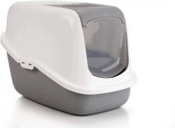 Savic Lichtgrijs/Wit Combi Deal Kattenbak Nestor + 2 Stuks Vervangingsfilter + Bag It Up Litter Tray Bags -Default Template 5 beeztees kattenbak nestor 436634