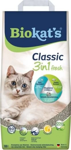Biokat's Biokat&apos, S Classic Fresh 3 In 1 Kattenbakvulling 18