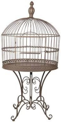 Clayre & Eef Vogelkooi Decoratie 70x43x142 Cm Bruin Metaal Ovaal Decoratie Vogelkooi Hangend Bruin Decoratie