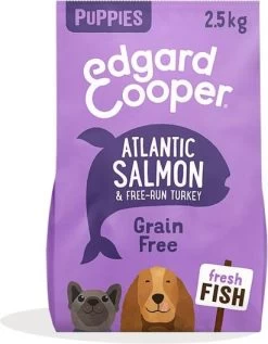 Edgard & Cooper 4x Edgard&amp, Cooper Hondenvoer Puppy Verse Zalm En Kalkoen 2, 5 Kg