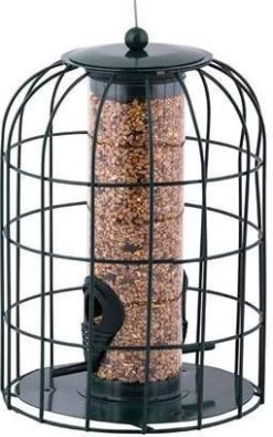 Merkloos Metalen Vogel Voedersilo/voederkooi 26 Cm Mussen/mezen Kleine Vogeltjes Winter Voeder Huisjes