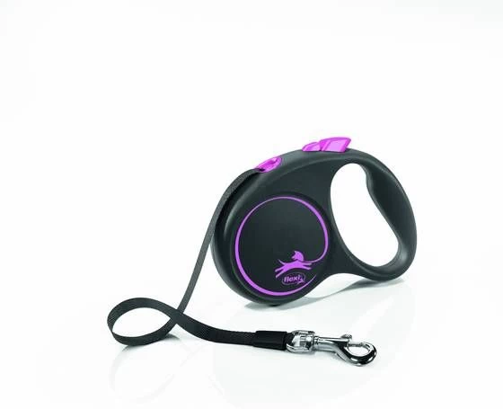 Flexi Black Design Tape S 5 M Hondenriem Pink&Zwart 3 Flexi Black Design Tape S 5 M Hondenriem Pink&Zwart