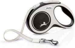 Flexi Rollijn New Comfort Tape S 5 M Hondenriem Zwart&Lichtgrijs