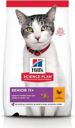 Hill's Hill's Senior 11+ Kip Kattenvoer 7 Kg + 12 X Hill's Mature/Senior Favourite Selection Pouches -Default Template 5 hills science plan feline senior chicken 3 kg 44818