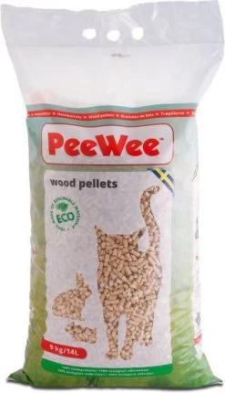 PeeWee 9kg/14L Houtkorrels Kattenbakvulling Biologisch Afbreekbaar -Default Template 5 peewee houtkorrels 9 kg 25145
