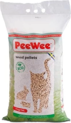 PeeWee 9kg/14L Houtkorrels Kattenbakvulling Biologisch Afbreekbaar