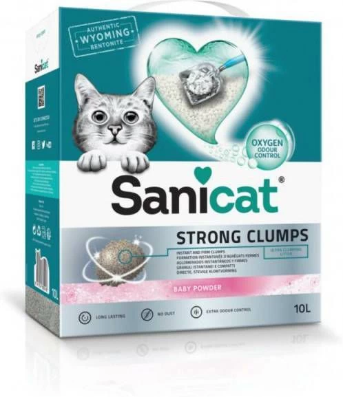 Sanicat Strong Clumps Baby Powder Kattenbakvulling 2 X 10 Liter 4 Sanicat Strong Clumps Baby Powder Kattenbakvulling 2 X 10 Liter - Afbeelding 2