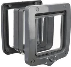 Trixie 4 Weg Kattenluik Met Tunnel Grijs 20 X 22 Cm