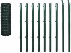 VidaXL Euro Hek 10x1, 0 M Staal Groen