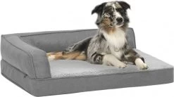 VidaXL Hondenbed Ergonomisch Linnen Look 60x42 Cm Fleece Grijs -Default Template 5 vidaxl hondenbed ergonomisch linnen look 60x42 cm fleece grijs 391238