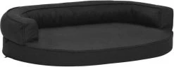 VidaXL Hondenbed Ergonomisch Linnen Look 75x53 Cm Zwart