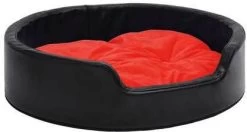 VidaXL Hondenmand 79x70x19 Cm Pluche En Kunstleer Zwart En Rood