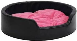 VidaXL Hondenmand 79x70x19 Cm Pluche En Kunstleer Zwart En Roze