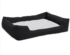 VidaXL Hondenmand Linnen Look 85, 5x70x23 Cm Fleece Zwart En Wit